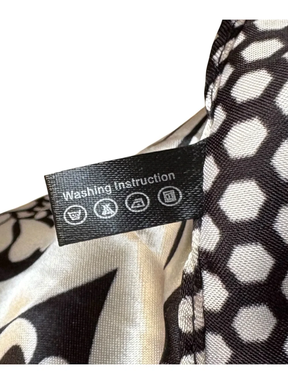 MOSI Satin Like Scarf Black & Cream Floral Damask Print